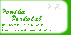 monika porkolab business card